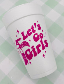  Pink Let's Go Girls Foam Cups