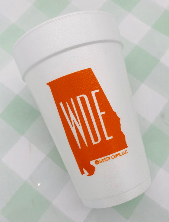 Orange WDE Foam Cups