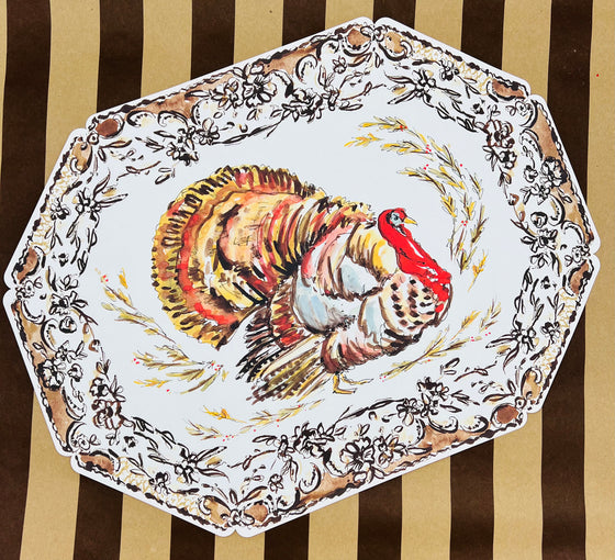 Watercolor Turkey Die Cut Placemats