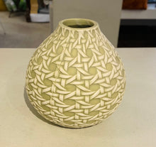  Embossed Round Cane Vase