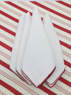 Red Whip Stitched Napkin Set