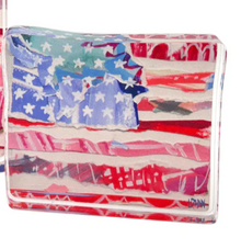  Red Star & Stripe Flag Acrylic Block