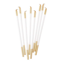  White & Gold Slim Birthday Candle