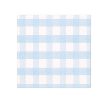  Light Blue Gingham Cocktail Napkin