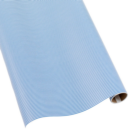 Oxford Blue & White Stripe Gift Wrap