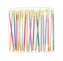  Colorful Candles Square Dessert Plates