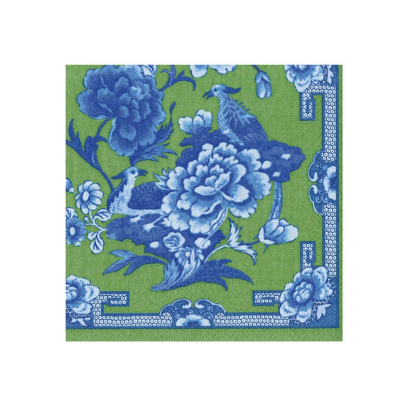 Green & Blue Plate Luncheon Napkin