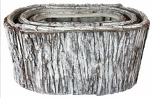  White Oval Tree Bark Container