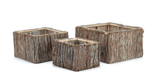  Square Tree Bark Container