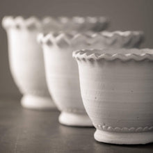  Scalloped Cement Pots